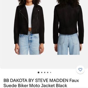 Steve Madden BB Dakota Black Suede Moto Jacket